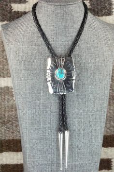 Turquoise & Sterling Silver Bolo Tie - Rosita Singer. ✓ Free & Fast Shipping ✓ 30 Returns ✓ Multiple Payment Options. Bolo Tie Men, Western Photoshoot, Silver Smithing, Groom Ties, Tie Necklace, Bolo Ties, Tie Length, Native Jewelry, Bolo Tie