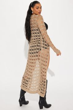 Available In Tan, Black, And Orange. Crochet Cardigan Long Sleeve Button Down Long Crochet 100% Acrylic Imported | Somewhere Tropical Crochet Cardigan in Tan size Small by Fashion Nova Tropical Crochet, Orange Crochet, Crochet Cardigan Sweater, Men Jeans Pants, Cardigan Long Sleeve, Cardigan Long, Black And Orange, Crochet Cardigan, Matching Dresses