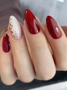 30 Elegant Burgundy Nails To Enhance Your Feminity - 238 Gold Nail Designs, Red Acrylic Nails, Valentine Nails, Her Nails, White Nail, Elegant Nails, Chic Nails, Nail Arts