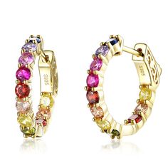 Rose gold plated Solid silver 925 Rainbow earrings, Rainbow hoop earring,Multi color Hoop Earrings, Multi Color huggie  earring, colored small hoops Rainbow earrings Rainbow hoop earring 20mm Rainbow Round Shape Silver 925 Inside Out Multi color CZ Hoop Eearrings For Women Silver 925 Inside out AAA Muliti Color Cubic Zirconia Hoop Earring Metal Materials: Sterling silver 925 Stone Type: 3.0mm Rd AAA Muliti Color CZ For More items in our shop, pls kindly visit us as below : https://www.etsy.com/s Morganite Jewelry, Ombre Earrings, Cubic Zirconia Hoop Earrings, Multicolor Jewelry, Huggie Earring, Multicolor Earrings, Jeweled Earrings, Rainbow Earrings, Large Hoop Earrings