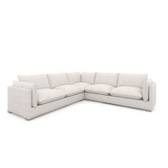 a white sectional couch on a white background