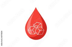 a blood drop with sugar cubes on it