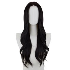 PRICES MAY VARY. 【Premium Material】:The long wavy wig is made of high-temperature resistant synthetic fiber and stands heat up to 160°c(320°f). The hairline is made hand-tied, which makes the hair look more real. Easy to comb and not easily tangle and hair loss 【Front lace and center parting design】: Makes this Black front lace wavy hair wig looks very natural and more in line with the curve of the scalp, presenting a more natural hairline and forehead area can easily shape a variety of fashion Long Wavy Wig, Wavy Wig, Black Wig, Middle Part, Different Hairstyles, Unique Hairstyles, Wig Accessories, Party Hairstyles, Beauty Collection