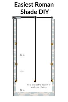 the size and measurements of an easy roman shade diy door with gold studding