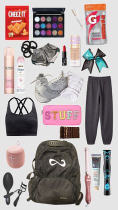 Cheer Backpack Essentials, Cheer Bag Essentials, Cheer Essentials, Workout Bag Essentials, Cheer Tips, Brooklyn Queen, Cheer Music, Cheer Aesthetic