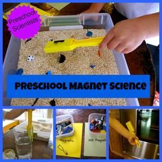 a collage of photos showing the process of making a magnet science project