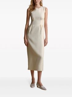 Ophelia pleated sheath dress Turtleneck Midi Dress, Knee Length Cocktail Dress, Fitted Sheath Dress, Adam Lippes, Floral Sheath Dress, Cowl Neck Dress, Satin Maxi, Satin Maxi Dress, Dress Silhouette