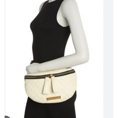 Kurt Geiger Women's Black Large Soho Leather Belt Bag Brand New Whitout Tag Only Dust Bag; No Signs Of Wear Color: Natural ; Antiqued Brass Chunky Chain Detail On Belt Strap Branded Antiqued Brass Zipper Pulls With Leather Tab Details Zipper Closure Zipped Flat Pocket On The Back Interior Lining Pocket Belt Buckle Strap Approx. 12.2'' W X 5.90'' H X 3.93''D; Strap Drop 33.46'' 100% Leather Exterior 100% Polyester Lining All Sales Are Final Smoke&Pets Fee House! Thanks Leather Belt Bag With Gold-tone Hardware In Pouch Shape, Leather Belt Bag With Gold-tone Hardware For On-the-go, Leather Belt Bag With Gold-tone Hardware, Designer Belt Bag With Gold-tone Hardware For Everyday Use, Luxury Crossbody Belt Bag For Shopping, Designer Leather Shoulder Belt Bag, Elegant Belt Bag With Removable Pouch For Shopping, Designer Leather Belt Bag With Gold-tone Hardware, Luxury Leather Belt Bag With Zipper