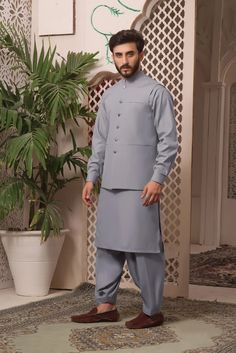 Premium Blended Fabric  Color Gray Waist Coat Self Print Italian Thread  Metal Buttons Finest Stitch Branded Design Custom Sizes are also available. Formal Coat For Men, Traditional Semi-formal Straight Kurta Set, Fitted Traditional Lawn Suit For Semi-formal Occasions, Fitted Traditional Lawn Suit For Semi-formal Events, Traditional Chikankari Embroidered Kurta For Semi-formal Occasions, Fitted Traditional Semi-formal Lawn Suit, Traditional Semi-formal Sets With Pallu, Traditional Semi-formal Sets For Transitional Season, Semi-formal Traditional Sets With Dabka Work