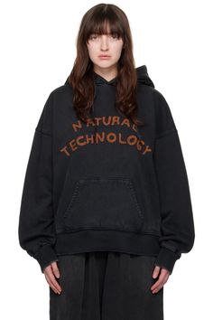 Black Geo Hoodie by Story mfg. on Sale Winter Hoodie With Kangaroo Pocket In Washed Black, Washed Black Cotton Hoodie For Fall, Fall Washed Black Cotton Hoodie, Washed Black Hoodie With Drawstring Hood For Fall, Fall Washed Black Hoodie With Drawstring Hood, Oversized Washed Black Hoodie With Letter Print, Heavyweight Cotton Hoodie For Fall, Story Mfg, Comfort Wear