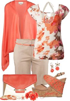 "Dressy Night Out In Bermuda Shorts" by jaimie-a ❤ liked on Polyvore Coral Top Outfit, Bermuda Shorts Outfit, Mode Ab 50, 2015 Outfits, Coral Top, Shorts Outfit, Top Outfit, Outfit Combinations