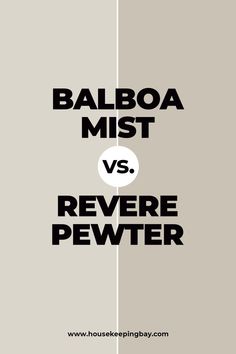 the words baboa mist versus reverse pewter are shown in black and white