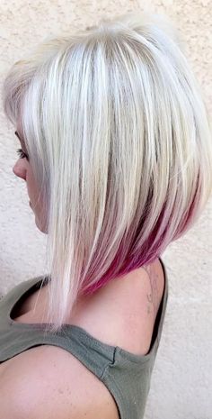 Silver Blonde Hair, Penteado Cabelo Curto, Trendy Hair, Grunge Hair, Great Hair, Hair Dos, Bobs Haircuts, Hair Highlights, Pink Hair