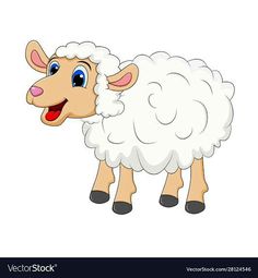 a sheep cartoon on a white background