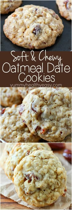 soft and chewy oatmeal date cookies are the perfect treat to eat