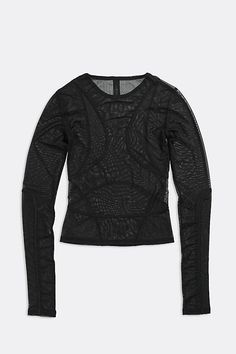 This item is subject to a 15% restocking fee if returned. A sheeru00a0mesh fitted long sleeve top withu00a0contour panels. Whatever your mood, spicy or sporty, wear this top at the gym or a night out on the town. Sheer perfection. u00a0 Content + Care -u00a0Recycled Polyester Wash in cold water, hang dry Hand Made in Los Angelesu00a0 Size -u00a0XS - 2XL One-of-a-Kind Vintage Authentic vintage piece, handpicked from around the world. One-of-a-Kind Vintage styles are singularly circular, extending Sheer Mesh Fitted Top For Layering, Crew Neck Top With Mesh Sleeves For Night Out, Fitted Long Sleeve Top With Mesh Sleeves, Fall Mesh Top With Mesh Sleeves, Fitted Mesh Blouse For Fall, Fitted Long Sleeve Top With Sheer Sleeves For Fall, Fitted Sheer Long Sleeve Tops, Fitted Long Sleeve Sheer Top, Fitted Long Sleeve Mesh Top For Fall