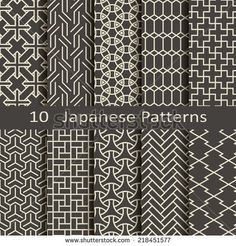 ten japanese patterns in black and white