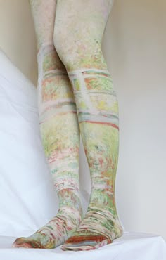 Tights from The Japanese Bridge Printed Tights by TABBISOCKS brand Funky Tights, Leg Warmers Pattern, Japanese Bridge, Nara Japan, Sheer Socks, Printed Tights, Colored Tights, Patterned Tights, Over The Knee Socks