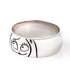 The cute and simple band is full of Halloween fun! This design originates from the main characters of a famous film about Halloween holiday. Crafted in sterling silver,the band shows a unique and eye-catching look. As a great Halloween and Christmas gift,the meaningful couple band celebrates your everlasting love.Weight: 14.6 gWidth: 19.5 mmThickness: 7.5 mmMaterial: 925 SilverPlating Color: Silver Fun Sterling Silver Jewelry In Silver, Fun Sterling Silver Jewelry In Silver Color, Couple Band, About Halloween, Halloween And Christmas, Simple Band, Everlasting Love, Sterling Silver Bands, Rag Doll