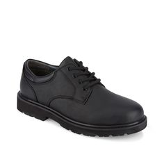 Dockers-Glacier Oxford If you're going for extreme comfort, the Glacier oxford from Dockers is for you. This leather lace-up shoe will lend a hint of casual cool to your everyday attire. Casual Slip-resistant Round Toe Oxfords, Casual Slip-resistant Plain Toe Oxfords, Slip-resistant Lace-up Leather Oxfords, Classic Lace-up Slip-resistant Work Boots, Trending Handbags, Black Shoes Men, Athletic Sneakers, Leather Lace, Shoes Men