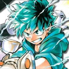 Manga Colored, Izuku Midoriya, Green, Blue, Clothes