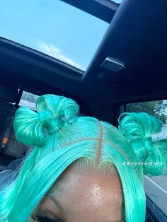 🫧🫧🫧🫧 Colored Wig Styles For Black Women, Teal Hair, Hairstyle Inspo