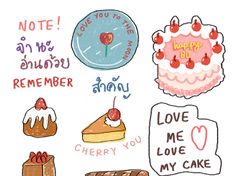 a drawing of various items that say i love you