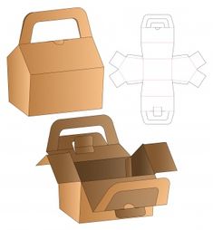 an open cardboard box with the lid cut out and ready to be used as a craft project