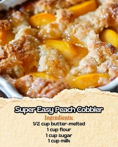 this is a recipe for peach cobbler