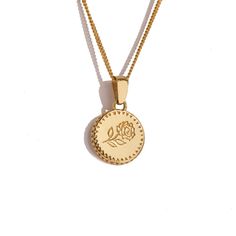 24K gold engraved rose flower necklace. This women's or men's necklace has a beautiful rose signet style. The rose has ancient symbolic meaning including love, beauty and timelessness. Chain length 16 inches / 40.6 cm 18 inches / 45.7 cm 23.5 inches / 60 cm 31.5 inches / 80 cm Available in 925 Sterling Silver http://etsy.me/3qynaxK Every piece is handcrafted in Bali and made with Intention, Love, and Soul so that it can be felt by it's wearer and ultimately change our energy and lives in a posit Elegant Personalized Rose Jewelry, Elegant Personalized Rose-colored Jewelry, Rose Gold Charm Necklaces For Mother's Day, Delicate Gold Jewelry With Rose Design, Rose Gold Engraved Flower Pendant Necklace, Engraved Rose Gold Necklace With Flower Pendant, Vintage Rose Gold Tarnish Resistant Jewelry, Mother's Day Rose Gold Charm Necklace Tarnish Resistant, Mother's Day Rose Gold Tarnish-resistant Charm Necklace