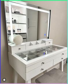 Trending Dressing Table Design For Beautiful Home l Bedroom Makeup Table White Dressing Table With Mirror, Black Dressing Tables, Silver Console Table, Hollywood Mirror With Lights, White Dressing Table, Makeup Organiser, White Dressing Tables, Beauty Space, Tips For Organizing