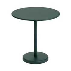 Linear Steel Cafe Table: Round + Dark Green Lounge Bar, Outdoor Cafe, Small Dining Table, Modern Outdoor Furniture, Table Cafe, Cafe Tables, Table Ronde, Steel Table, Mode Design