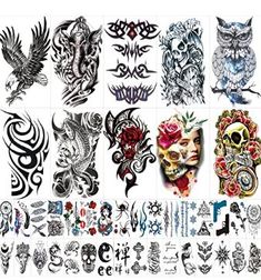 many different tattoos are shown in this image