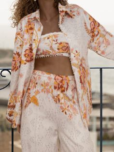 Elevate your summer wardrobe with this sophisticated, resort-inspired oversized shirt in a unique print from LikeMyChoice®. This shirt is printed in cozy hole-in-the-wall fabric with a vibrant floral print that adds a touch of romance. Perfect for a special occasion or a relaxing beach day, this shirt is a stylish choice for any event. See More：Vacation-New-Style @Note:Size: please check measurements carefullyPlease allow 0.5-1" difference due to manual measurementDifferent monitor settings mean Wall Fabric, Relaxing Beach, Unique Vacations, Cocktail Attire, Swimming Outfit, Oversized Blouse, Vacation Style, Work Tops, Resort Style