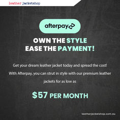 Style now, pay later! Snag your dream leather jacket for just $57/month with Afterpay. Leather Jackets Women, Leather Jacket Men, Leather Jackets, Leather Women, Dreaming Of You, Mens Jackets, How Are You Feeling