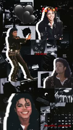 michael jackson collage in black and white with images of michael jackson, michael jackson