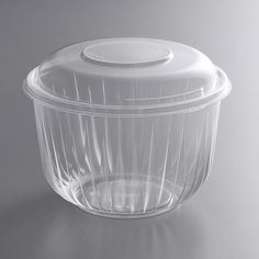 a clear plastic container with a lid