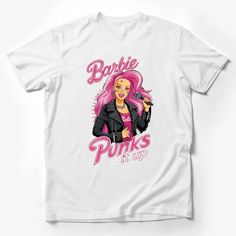 Punk Barbie Graphic Tee, Pink Hair Punk Rock Barbie T-Shirt, Women's Fashion Top, Unique Gift Idea Male T-Shirt Custom graphic T-Shirt.Customize your color Rock Barbie, Barbie Graphic Tee, Punk Barbie, Barbie Graphic, Barbie T Shirt, Nature Inspired Fashion, Penguin T Shirt, Graphic Print Shirt, Fashion Top