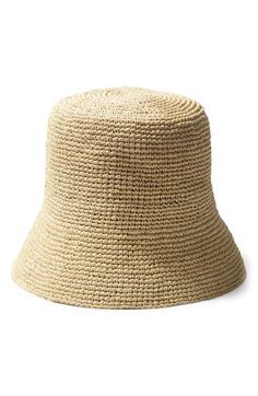 Head out to your next vacation in this handwoven bucket hat that can packed into suitcases without being crushed. Raffia straw Spot clean Imported Spring Straw Bucket Hat, Woven Summer Bucket Hat, Woven Bucket Hats For Summer, Natural Woven Bucket Hat With Short Brim, Vacation Bucket Hat With Woven Detail, Spring Bucket Straw Hat, Casual Straw Bucket Sun Hat, Casual Natural Straw Hat Packable, Straw Bucket Hat With Short Brim For Travel