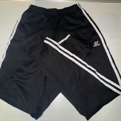 Worn Once, Look Brand New. Adidas Black Joggers With Side Stripes, Sporty Black Sweatpants With Contrast Stripes, Adidas Sporty Bottoms With Contrast Stripes, Black Athleisure Bottoms With Contrast Stripes, Adidas Black Joggers With Three Stripes, Adidas Black Three Stripes Joggers, White Adidas Jogging Pants, Adidas Black Bottoms With Side Stripes, Adidas Black Sporty Pants