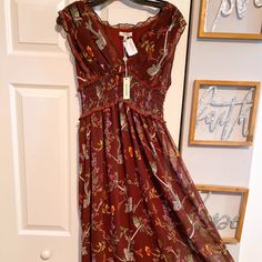 Sleeveless Floral Dress Brown Flowy Sleeveless Midi Dress, Brown Sleeveless Midi Dress For Spring, Little Black Cocktail Dress, Black Knee Length Dress, Floral Sleeveless Dress, Sleeveless Knit Dress, Dresses Beautiful, Floral Pattern Dress, Ruffle Trim Dress