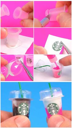 how to make starbucks cups out of plastic straws