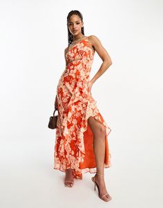 Chic Floral Print Dress With Split, Chic Split Dress With Floral Print, Floral Print Split Midi Dress For Summer, Chic Floral Print Maxi Dress With Split, Elegant Floral Print Maxi Dress With Split, Elegant Floral Print Split Maxi Dress, Elegant Floral Print Dress With Split, Elegant Split Maxi Dress With Floral Print, Red Floral Print Off-shoulder Maxi Dress