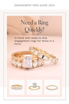 the engagement ring guide for women is shown in this screenshoter's page