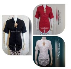 Short sleeve Plain Kebaya embroidery, we have Size XS to 3L, this kebaya it look good for casual and formal, we have 3 color: red, white, black, please see size chart to get right size, please add + 4 Cm  to your actual bust around measurement example, your bust around measurement is 100 cm, you should add  +3- or +4 cm= it means you choose 104 cm bust around product  measurement Kebaya Embroidery, Chili Red, Womens Blouses, Broken White, Bone White, White Pants, White Tank Top, White Tank, Sleeve Cotton