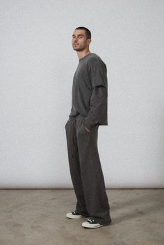 An elevated loungewear essential. The Core Straight Leg Sweatpant is made of a 12 oz cotton with a wide-leg, baggy silhouette. Includes a drawstring waistband, side pockets, and back pocket for added functionally. 100% ORGANIC COTTON 12 OZ BRUSHED TERRY STANDARD FIT MID RISE GARMENT WASHED INSPIRED BY VINTAGE GARMENTS Relaxed Fit Pants With Ribbed Cuffs For Loungewear, Cotton Wide-leg Sweatpants For Lounging, Loose Fit Sweatpants With Straight Hem For Loungewear, Relaxed Sweatpants With Side Pockets For Lounging, Baggy Wide Leg Sweatpants For Loungewear, Baggy Gray Pants For Loungewear, Oversized Wide Leg Sweatpants For Fall, Gray Baggy Pants For Loungewear, Relaxed Solid Color Sweats For Loungewear