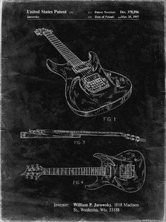 an electric guitar is shown in this black and white drawing, with the words fender stratt on it