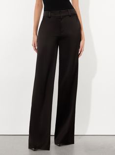 Keaton High Rise Straight Trouser In Black | Alice + Olivia Straight Trousers, Alice Olivia, Straight Leg, Comfort Fit, High Rise, Dress Up, Trousers, Pants, Black