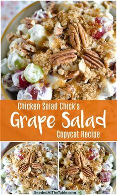 chicken salad with grapes and pecans in it