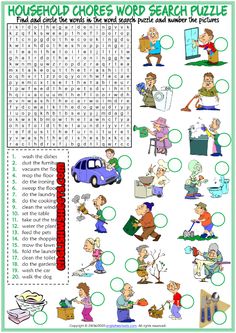 a worksheet with words and pictures to help students learn how to read the word search